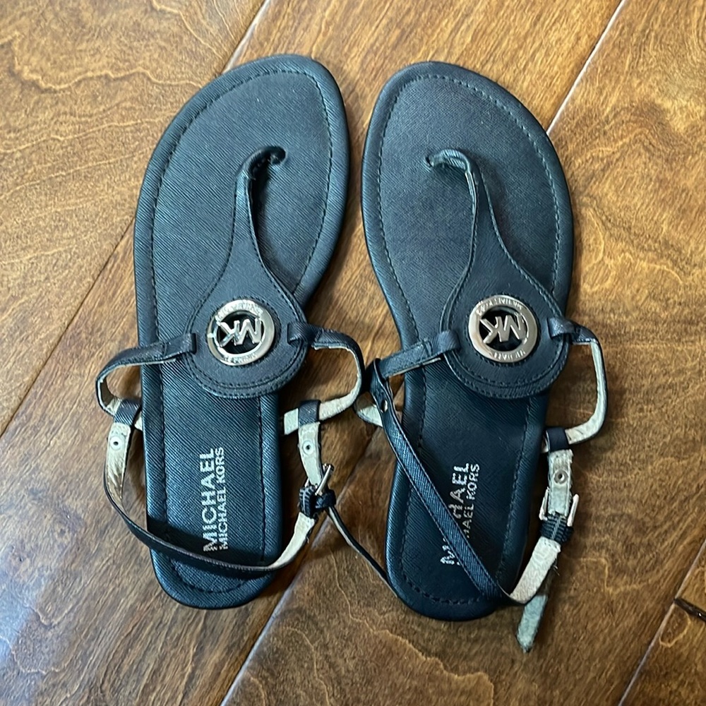 Michael Kors Black Thong Sandals